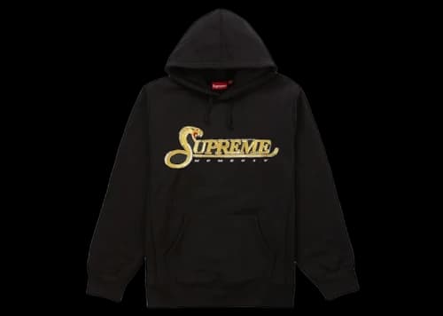 Supreme Sequin Viper Hooded Sweatshirt Black