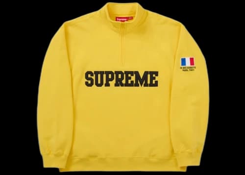 Supreme Paris Shop Flag Half Zip Pullover Yellow