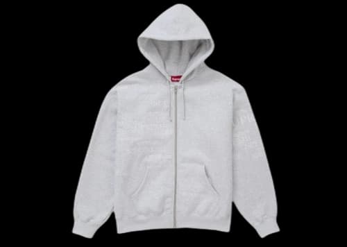 Supreme Special Zip Up Hooded Sweatshirt Ash Grey