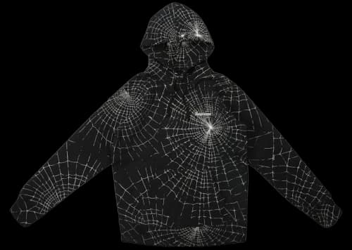 Supreme Spiderweb Hooded Sweatshirt Black