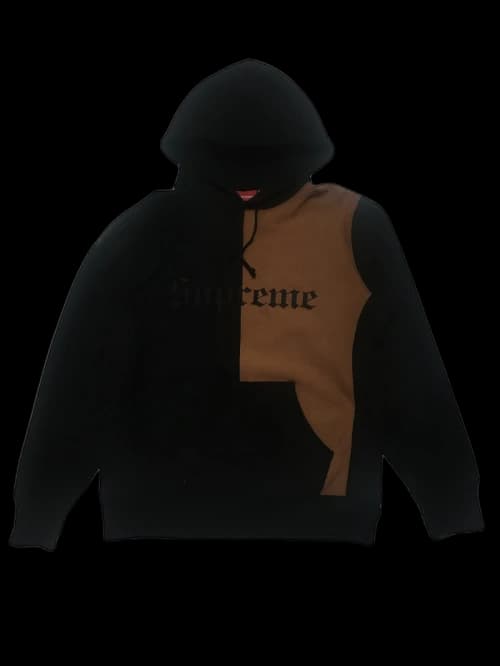 Supreme Split Old English Hooded Sweatshirt Black