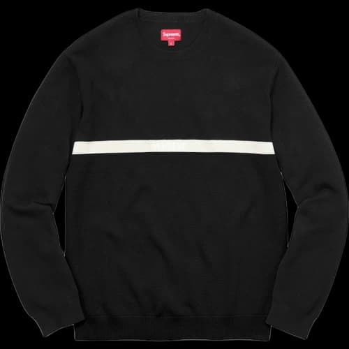 Supreme Split Pique Crewneck Black