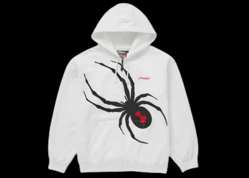 Supreme Spyder Zip Up Hooded Sweatshirt White