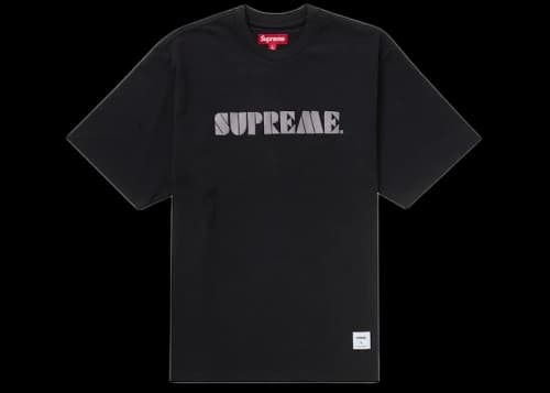 Supreme Stencil Embroidered S/S Top Black
