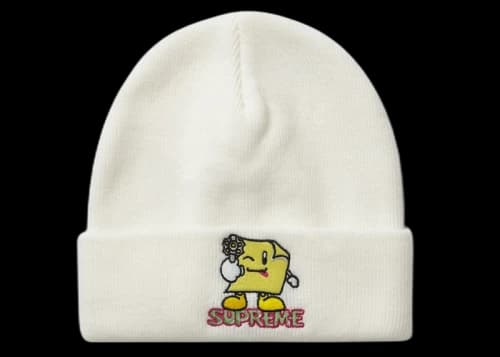 Supreme Sticky Note Beanie White