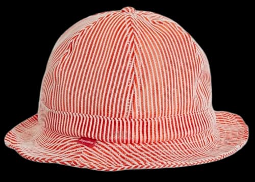 Supreme Stripe Mesh Bell Hat Red