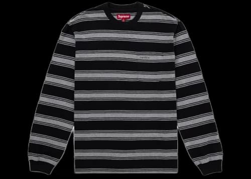 Supreme Stripe Pocket L/S Top Black