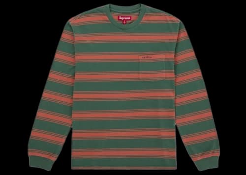 Supreme Stripe Pocket L/S Top Green