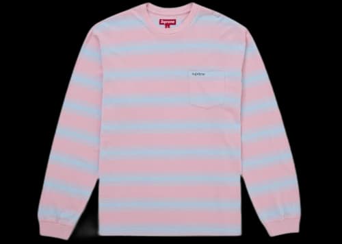 Supreme Stripe Pocket L/S Top Pink