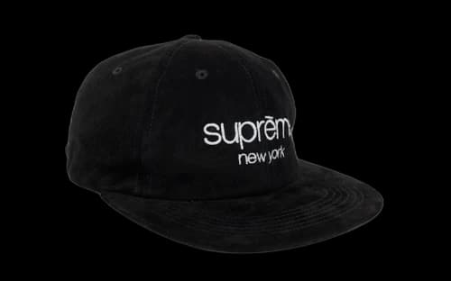 Supreme Suede Classic Logo 6 Panel Black