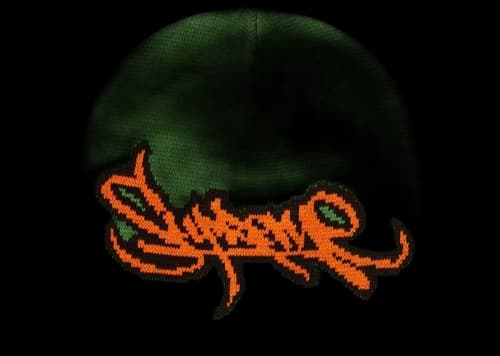 Supreme Tag Logo Beanie Green