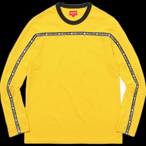 Supreme Tape Stripe L/S Pique Top Yellow