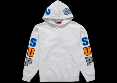 Supreme Team Chenille Hooded Sweatshirt Ash Grey