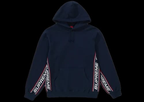Supreme Text Rib Hooded Sweatshirt Navy