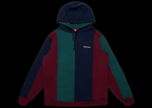 Supreme Tricolor Hooded Sweatshirt Burgundy