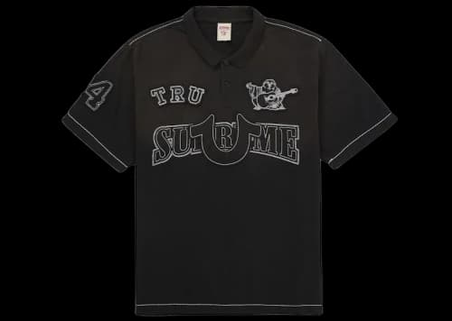 Supreme True Religion Applique Polo Black