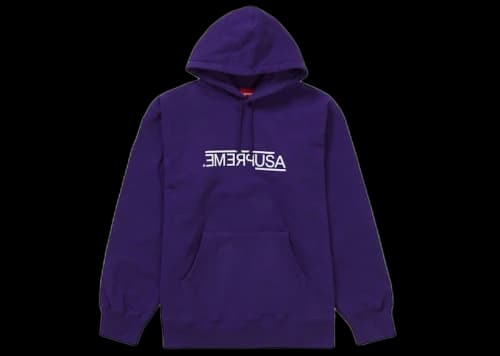 Supreme USA Hooded Sweatshirt Purple