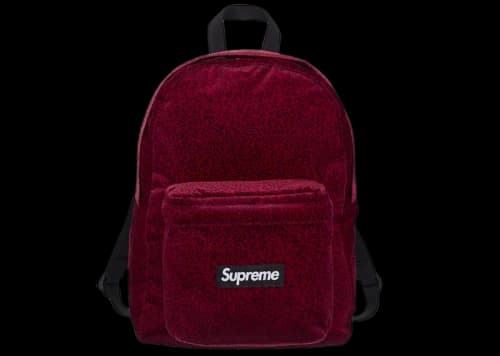 Supreme Velvet Backpack Red Leopard