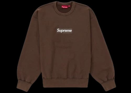 Supreme Washed Box Logo Crewneck Brown