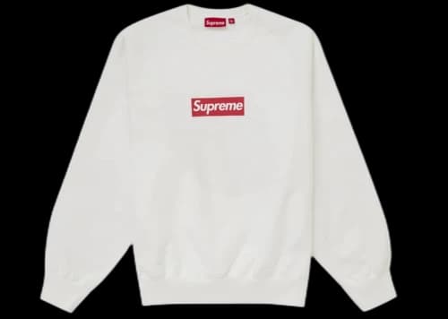 Supreme Washed Box Logo Crewneck White