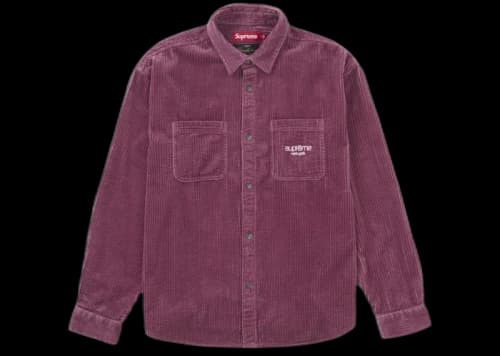 Supreme Wide Wale Corduroy Snap Shirt Dusty Pink