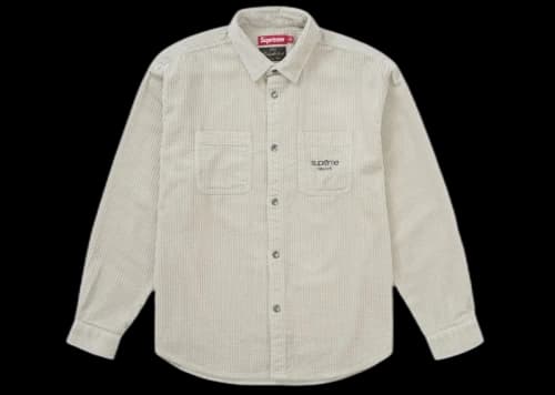 Supreme Wide Wale Corduroy Snap Shirt Natural