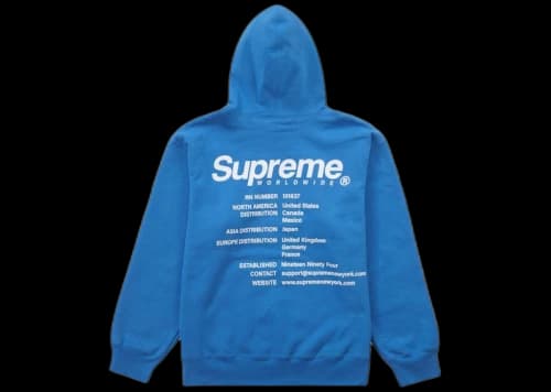 Supreme Worldwide Hooded Sweatshirt Blue