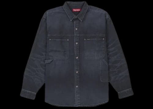 Supreme Worn Snap Painter Shirt Black