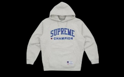 Supreme X Champion Hooded Sweatshirt Ash Grey
