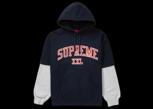 Supreme XXL Hooded Sweatshirt Navy