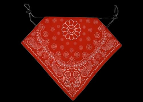 Takashi Murakami Flower Bandana Mask Red