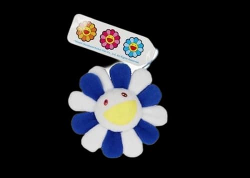 Takashi Murakami Flower Plush Pin Blue/White