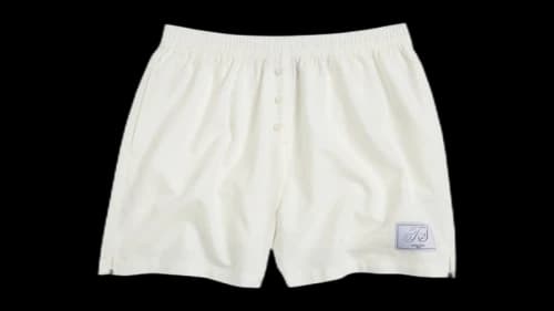 Taylor Swift TS Crest White Oxford Shorts White