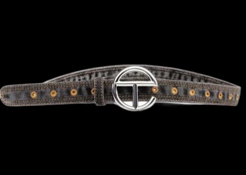 Telfar Denim Logo Belt Black