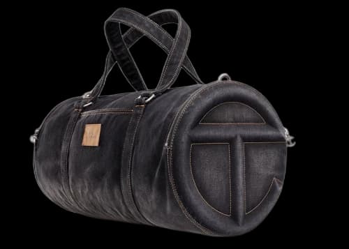 Telfar Large Denim Duffle Black