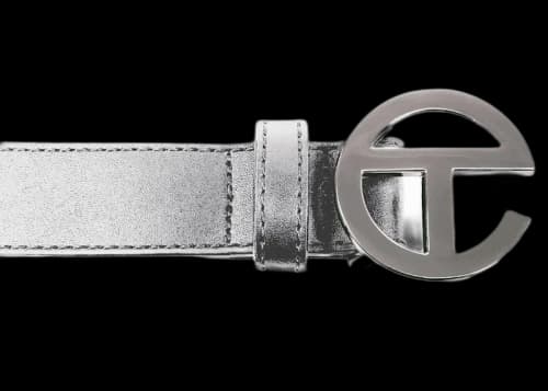 Telfar Logo Belt Silver