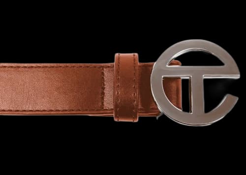 Telfar Logo Belt Tan
