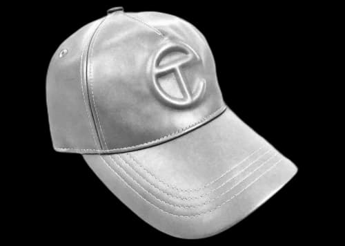 Telfar Logo Embossed Hat Silver