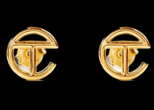 Telfar Logo Stud Earring Gold