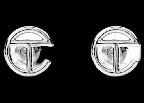 Telfar Logo Stud Earring Silver