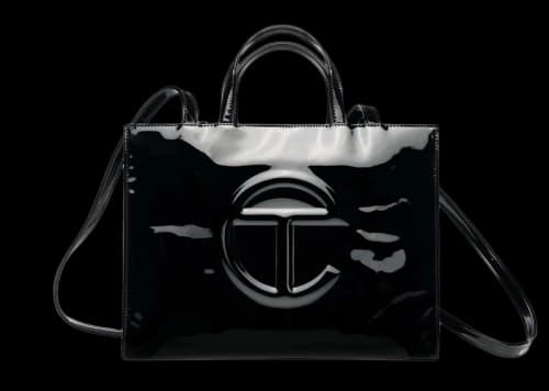 Telfar Medium Patent Shopping Bag Black