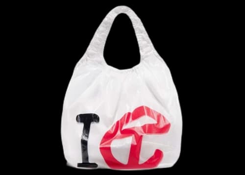 Telfar Regular New York Plastic Bag White