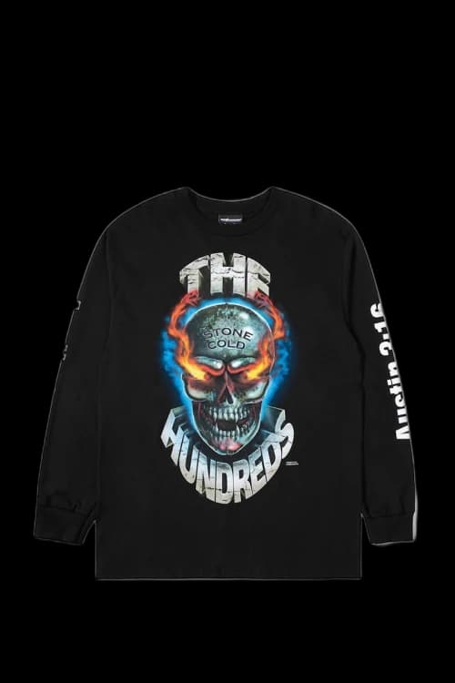 The Hundreds x WWE Flaming Skull L/S T-Shirt Black