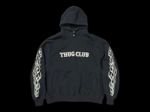 Thug Club Leather Flame Hoodie Navy