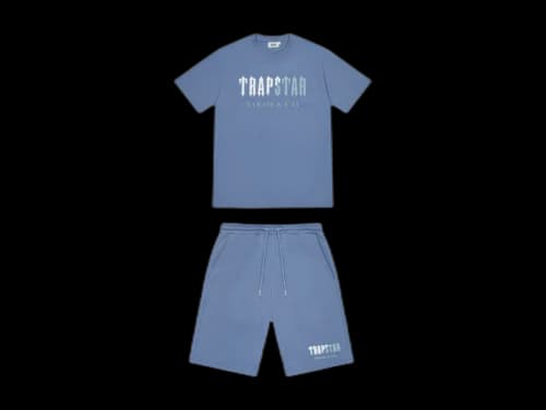 Trapstar Chenille Decoded Short Set Blue