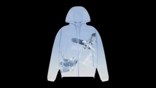 Trapstar Flying Birds Zip Windbreaker Jacket Blue