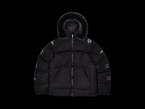 Trapstar Irongate Chenille Sleeve Puffer Jacket Black