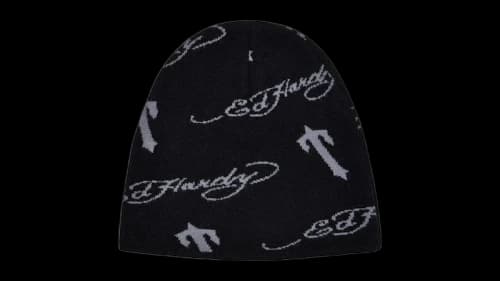 Trapstar x Ed Hardy AOP Beanie Black
