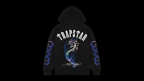Trapstar x Ed Hardy Flame Snake Hoodie Black
