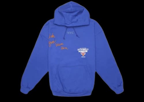 Travis Scott Astroworld MSG Knicks Hoodie Blue